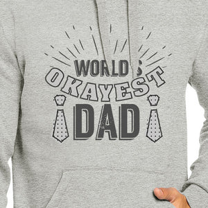 Worlds Okayest Dad Unisex Grey Hoodie For Dad Vintage Style Graphic - 365INLOVE