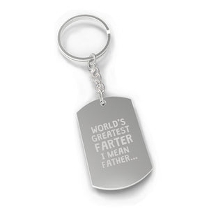 Farter Father Fathers Day Gift Novelty Key Chain Engraved Fun Gift