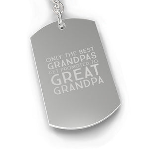 Only The Best Grandpas Get Promoted To Great Grandpa Silver Key Chain