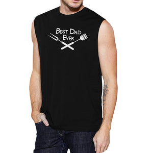 Best Bbq Dad Mens Black Muscle Top Humorous Fathers Day Tank Top - 365INLOVE