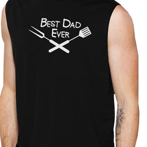 Best Bbq Dad Mens Black Muscle Top Humorous Fathers Day Tank Top - 365INLOVE