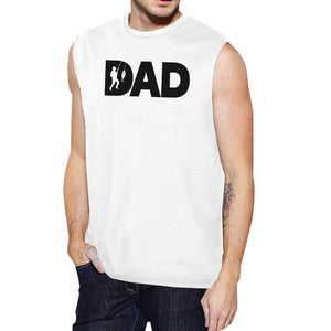 Dad Fish Men's White Sleeveless Tanks Unique Gifts For Fishing Dad - 365INLOVE