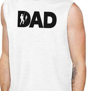 Dad Fish Men's White Sleeveless Tanks Unique Gifts For Fishing Dad - 365INLOVE