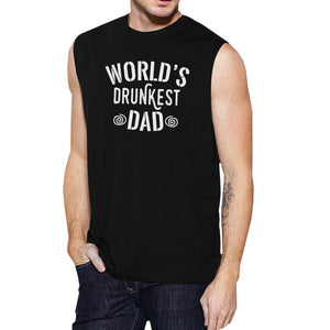 World's Drunkest Dad Men's Black Muscle Top Funny Fathers Day Gift - 365INLOVE