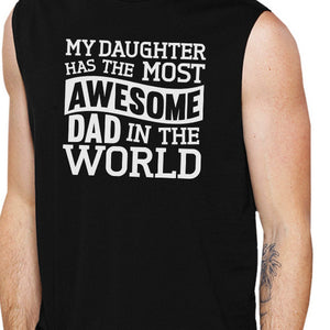 The Most Awesome Dad Men's Black Humorous Muscle Tank Top For Dad - 365INLOVE