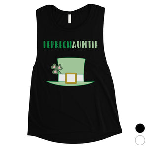 Leprechauntie Aunt Gift Womens Cute Muscle Tank Top St Paddy's Day