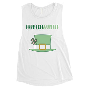 Leprechauntie Aunt Gift Womens Cute Muscle Tank Top St Paddy's Day