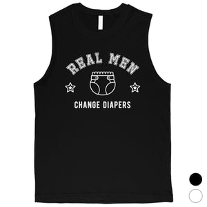 Real Men Change Diapers Mens Practical Muscle Shirt Gift For Dad