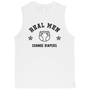 Real Men Change Diapers Mens Practical Muscle Shirt Gift For Dad