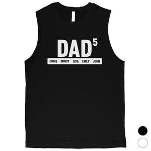 Dad Number Of Children Custom Mens Personalized Muscle Tops