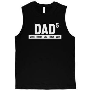 Dad Number Of Children Custom Mens Personalized Muscle Tops