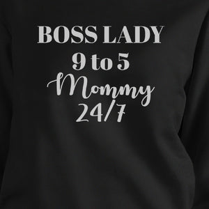 Boss Lady Mommy Black Unisex Witty Sweatshirt Humorous Gift For Her - 365INLOVE