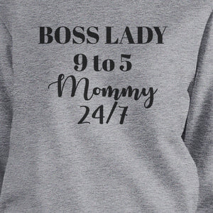 Boss Lady Mommy Gray Unisex Funny Sweatshirt Gift Ideas For Wife - 365INLOVE