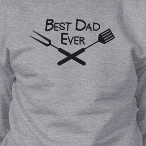 Best Bbq Dad Grey Unisex Sweatshirt Pullover Fleece Round Neck - 365INLOVE