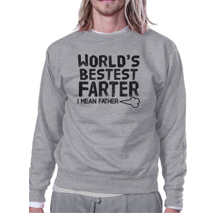 World's Bestest Farter Unisex Grey Pullover Sweatshirt Gift For Dad - 365INLOVE