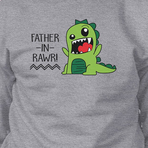 Father-In-Rawr Unisex Grey Sweatshirt Fathers Day Gift For In Law - 365INLOVE