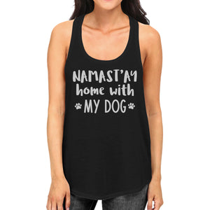 Namastay Home Womens Black Sleeveless Top Cute Gift For Dog Lovers - 365INLOVE