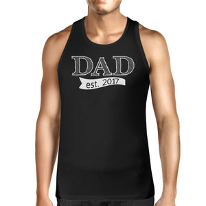 Dad Est 2017 Mens Black Unique Graphic Tank Top Cute New Dad Gifts - 365INLOVE