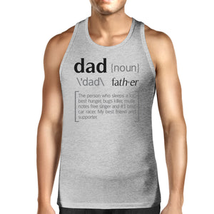 Dad Noun Mens Grey Cotton Tank Top Unique Fathers Day Gifts For Dad - 365INLOVE