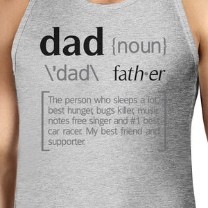 Dad Noun Mens Grey Cotton Tank Top Unique Fathers Day Gifts For Dad - 365INLOVE