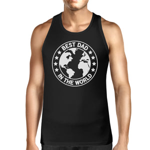 World Best Dad Mens Black Cotton Tank Top Perfect Gifts For Dad - 365INLOVE