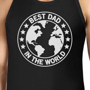 World Best Dad Mens Black Cotton Tank Top Perfect Gifts For Dad - 365INLOVE