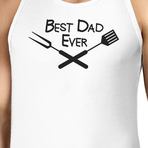 Best Bbq Dad Mens White Cotton Tank Top Barbeque Dad Gift Ideas - 365INLOVE