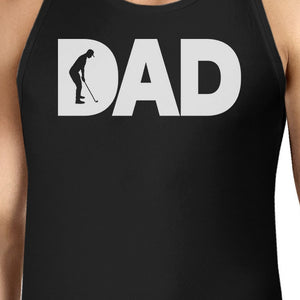 Dad Golf Mens Black Cotton Tank Top Funny Graphic Tee For Gold Dads - 365INLOVE