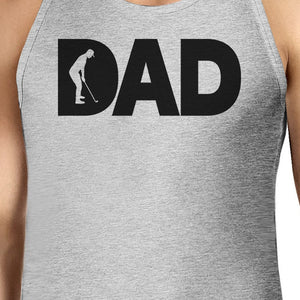 Dad Golf Mens Grey Sleeveless Tee Funny Design Tank For Golf Lovers - 365INLOVE