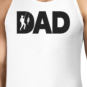 Dad Fish Mens White Graphic Tanks Unique Dad Gifts From Daughter - 365INLOVE