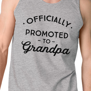 Officially Promoted To Grandpa Mens Grey Tank Top