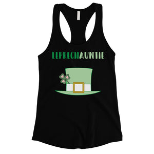 Leprechauntie Aunt Gift Womens Cute Graphic Tank Top St Paddy's Day