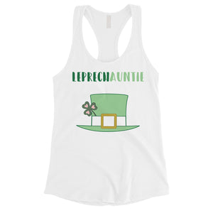 Leprechauntie Aunt Gift Womens Cute Graphic Tank Top St Paddy's Day