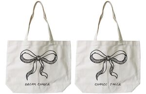 Dream Chaser Chance Taker BFF Matching Canvas Bag for Best Friends - 365INLOVE