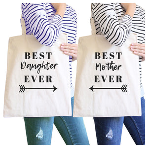 Best Daughter & Mother Ever Natural Mom and Daughter Canvas Tote - 365INLOVE