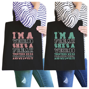 Weirdo Freak BFF Matching Canvas Bags Washable Beach Tote