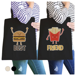 Hamburger And Fries BFF Matching Canvas Bags Cute Friends Gifts