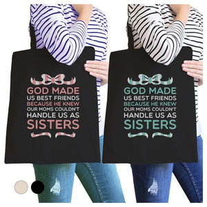 God Made Us BFF Matching Canvas Bags Unique Gifts For Siblings