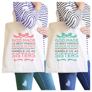 God Made Us BFF Matching Canvas Bags Unique Gifts For Siblings