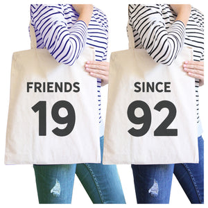 Friends Since Custom Years BFF Matching Natural Canvas Bags