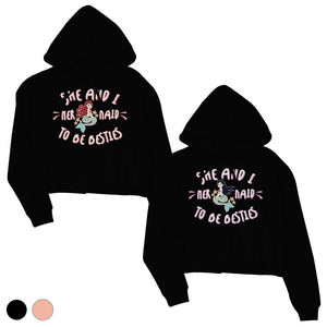 Mermaid To Be Besties BFF Crop Hoodies Matching Gift For Sisters