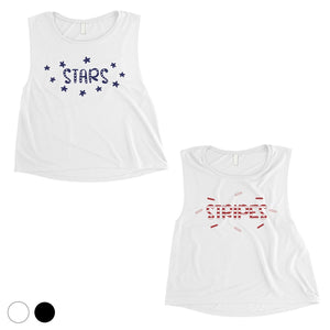 Stars And Stripes BFF Matching Crop Top Womens For Girlfriend