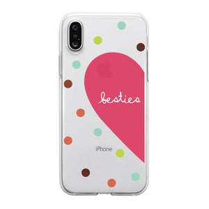 Besties Heart Dots BFF Matching Phone Covers Cute Colorful Gifts