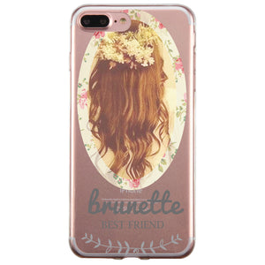 Floral Blonde Brunette BFF Matching Phone Covers Elegant Flowery