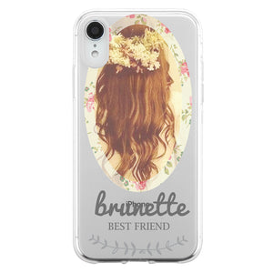 Floral Blonde Brunette BFF Matching Phone Covers Elegant Flowery