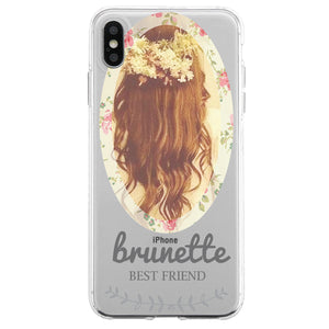 Floral Blonde Brunette BFF Matching Phone Covers Elegant Flowery