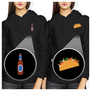 Beer And Taco Pocket BFF Hoodies Best Friends Hooded Sweatshirts - 365INLOVE