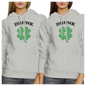 Drunk1 Drunk 2 Cute BFF Matching Hoodies Pullover Funny Gift Ideas - 365INLOVE