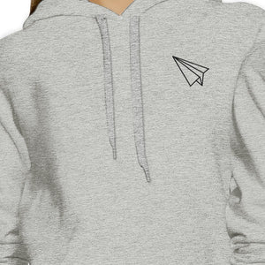 Origami Plane And Boat BFF Matching Grey Hoodies