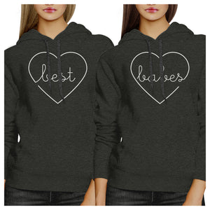 Best Babes BFF Matching Dark Grey Hoodies